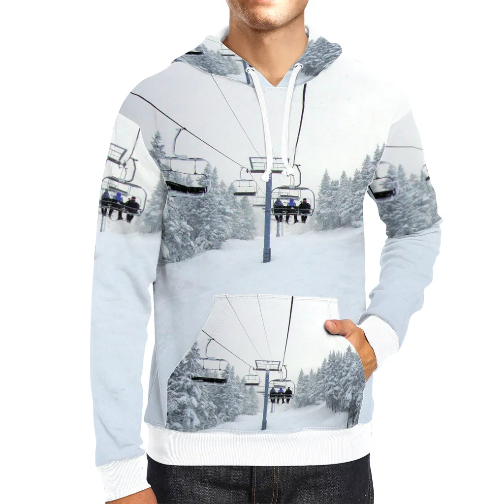 All-Over Print Pullover Hoodie - Chair Lift Vermont