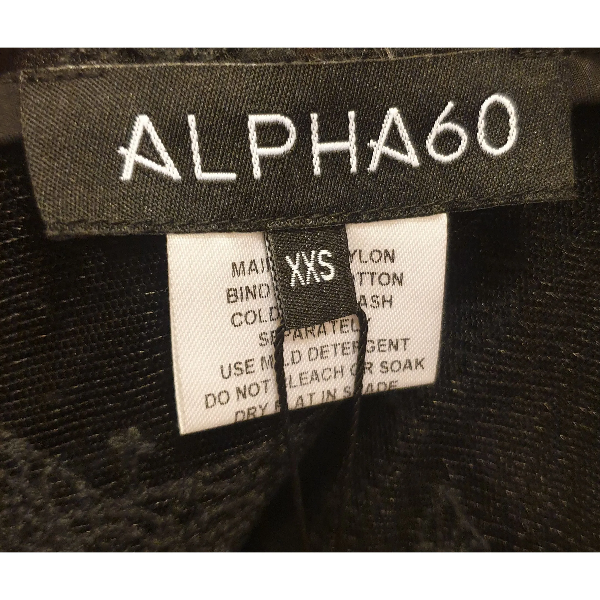 Alpha 60 preloved sheer black tuile-like fabric with cotton star embroydery size XXS (fits 6-10)