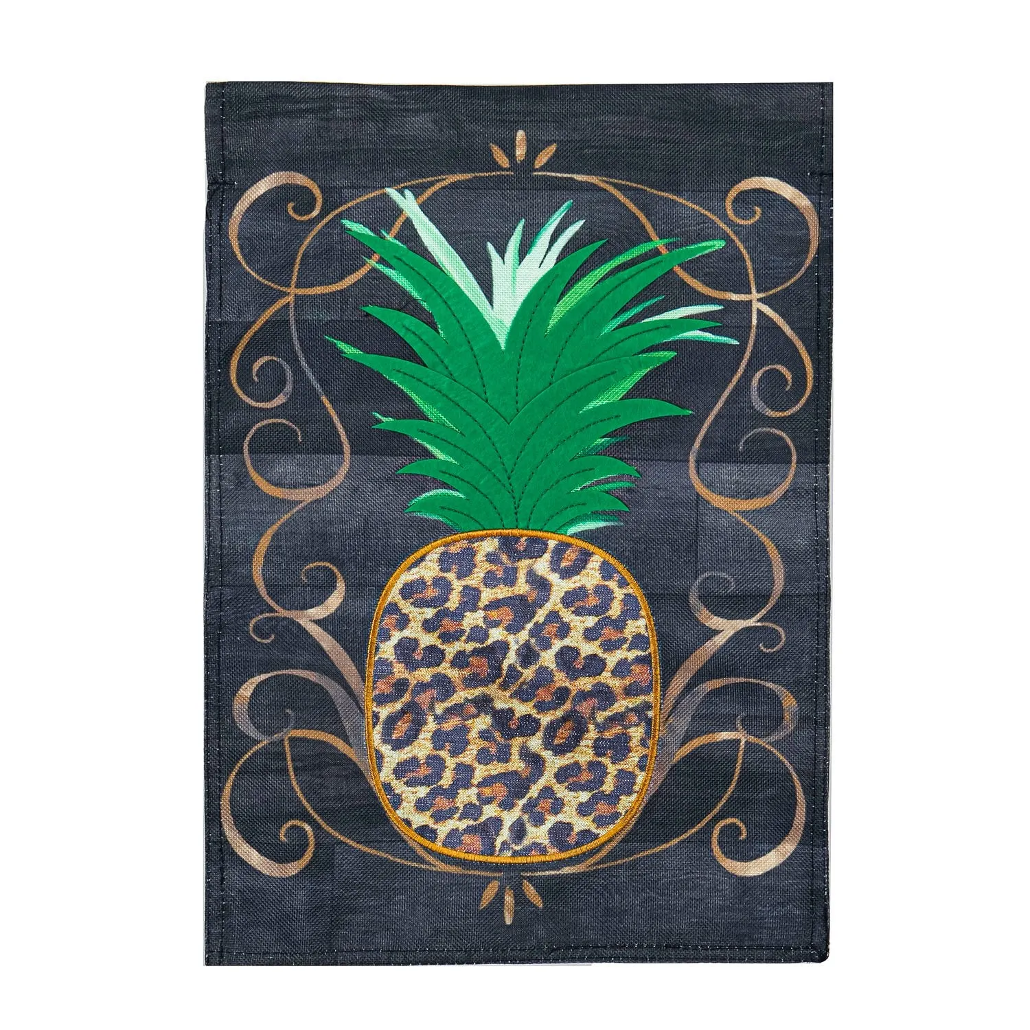 Animal Print Pineapple Garden Burlap Flag,14b10321