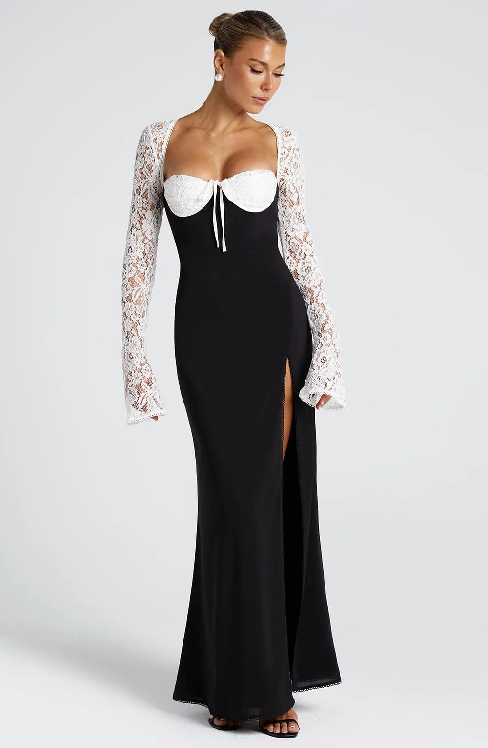 Aria Maxi Dress - Black/White