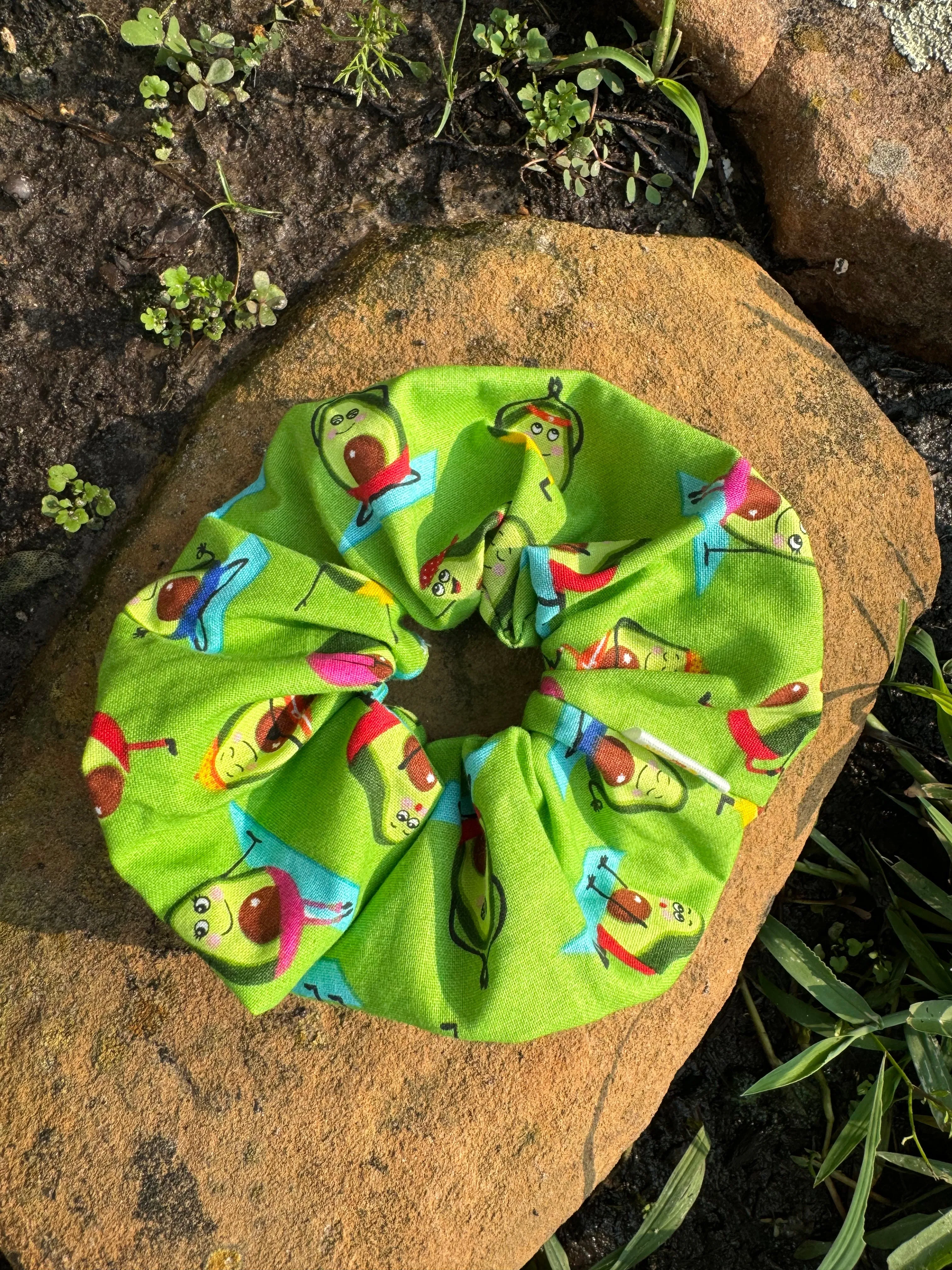 Avocado Scrunchie Hair Tie Gift Ponytail