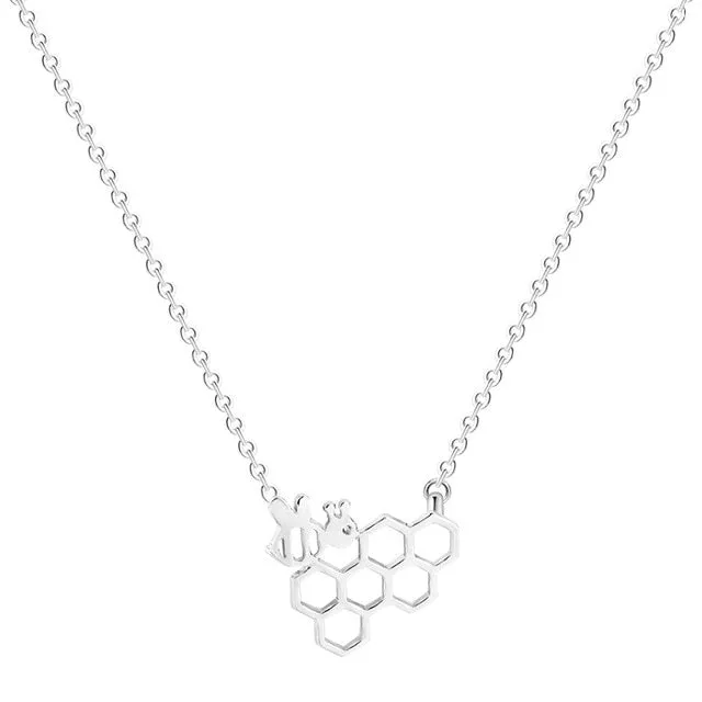 Beetress Honeycomb Beehive Necklace