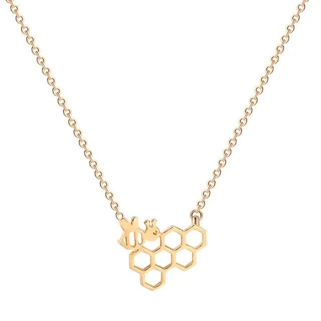 Beetress Honeycomb Beehive Necklace