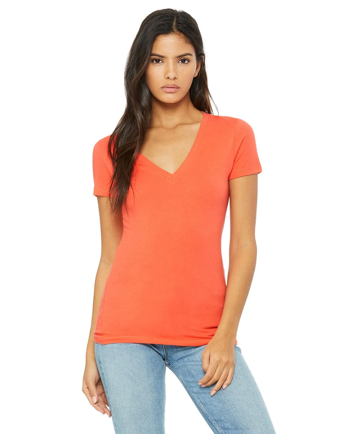 Bella Canvas Ladies Deep V-Neck T-Shirt
