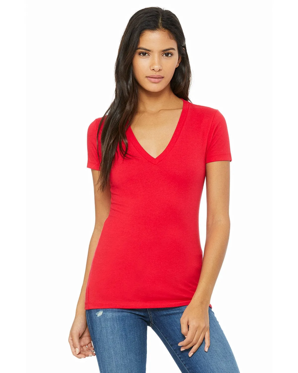 Bella Canvas Ladies Deep V-Neck T-Shirt