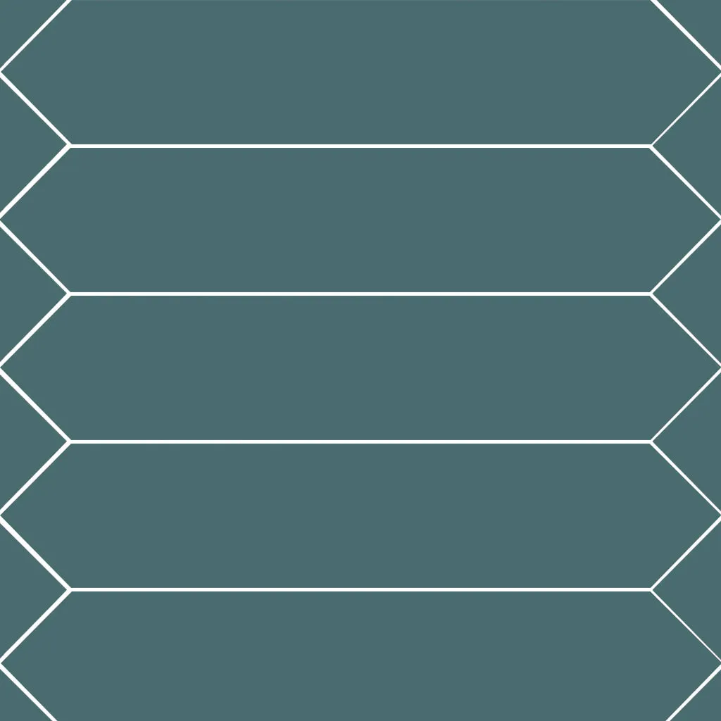 Block Arrow Verde Matte Wall Tile - Wall Mount - 2 x 10" Ceramic/Green - Piece : 0.13 SqFt = $ 6.48 / Box: 5.92 Sqft = $ 39.00 - Pieces Per Box: 44 Units