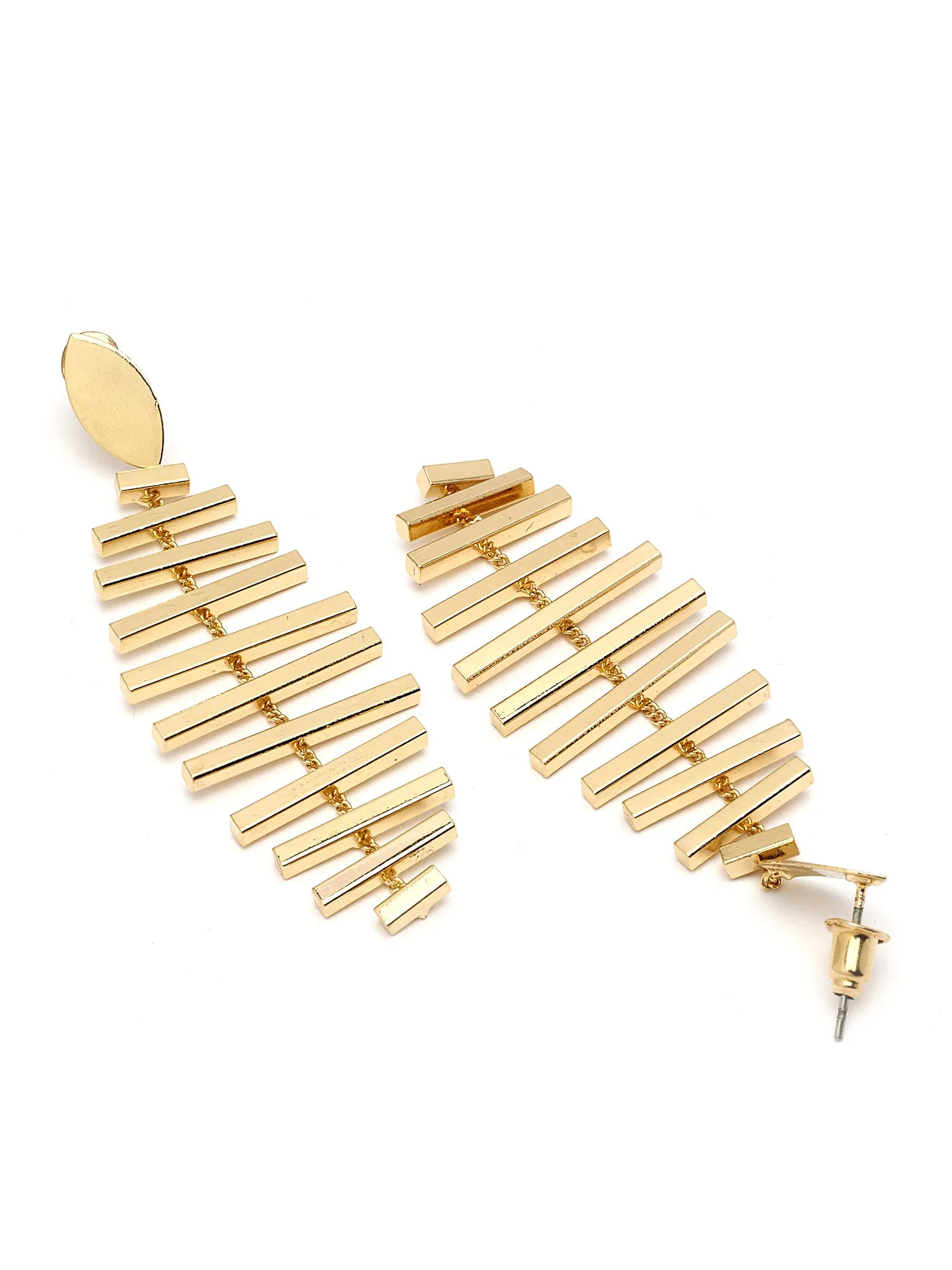 Bohey by KARATCART Gold-Plated Contemporary Drop Earrings for Women