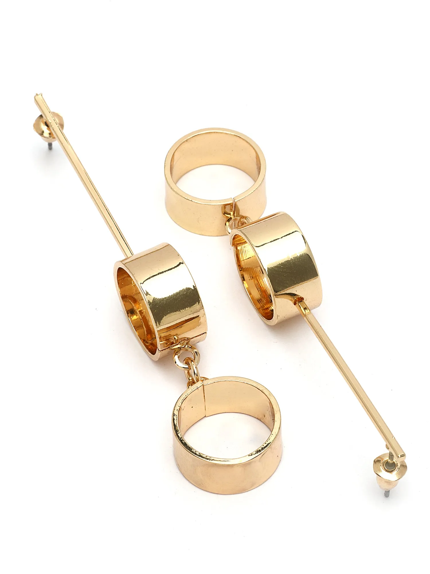 Bohey by KARATCART Gold-Plated Contemporary Drop Earrings for Women