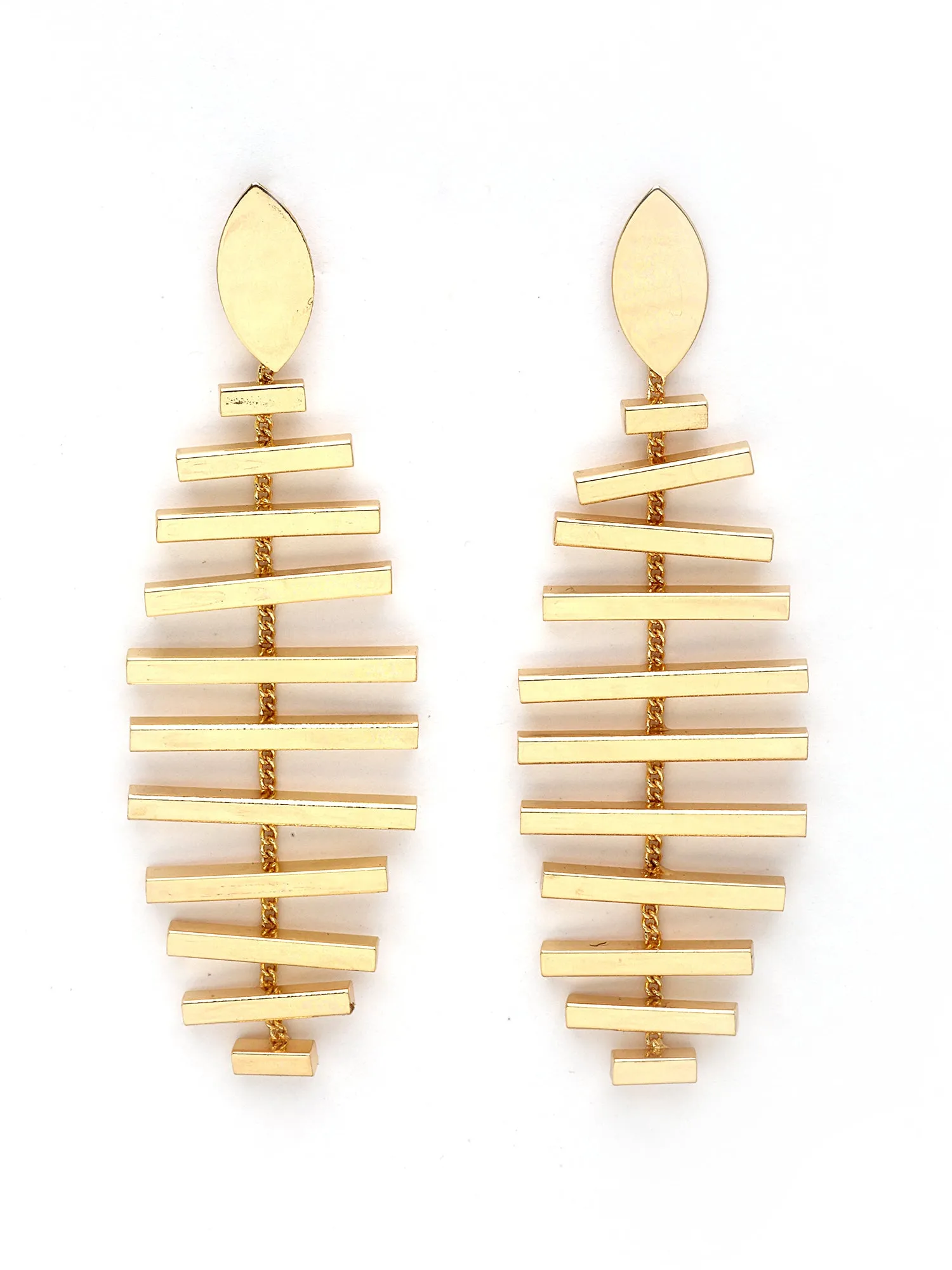 Bohey by KARATCART Gold-Plated Contemporary Drop Earrings for Women