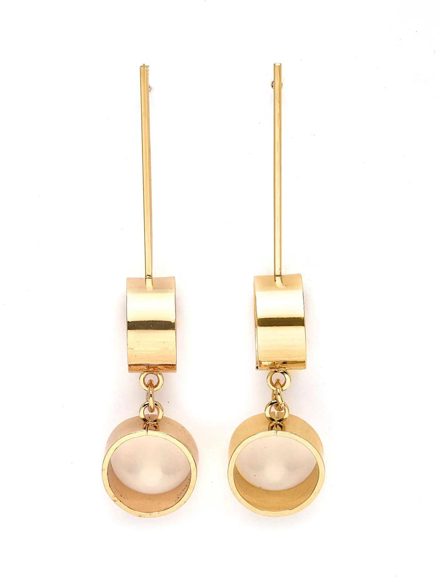 Bohey by KARATCART Gold-Plated Contemporary Drop Earrings for Women