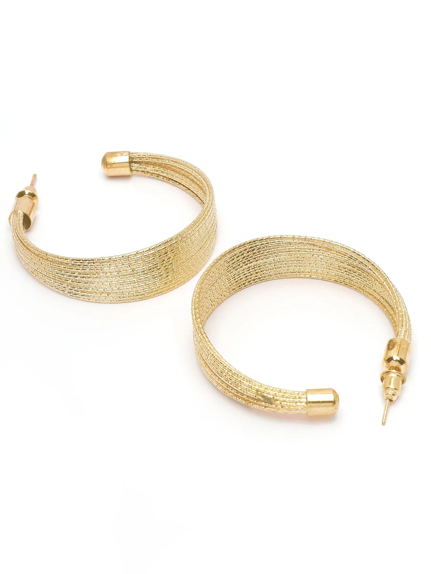 Bohey by KARATCART Gold Plated Contemporary Multi Hoop Earrings for Women