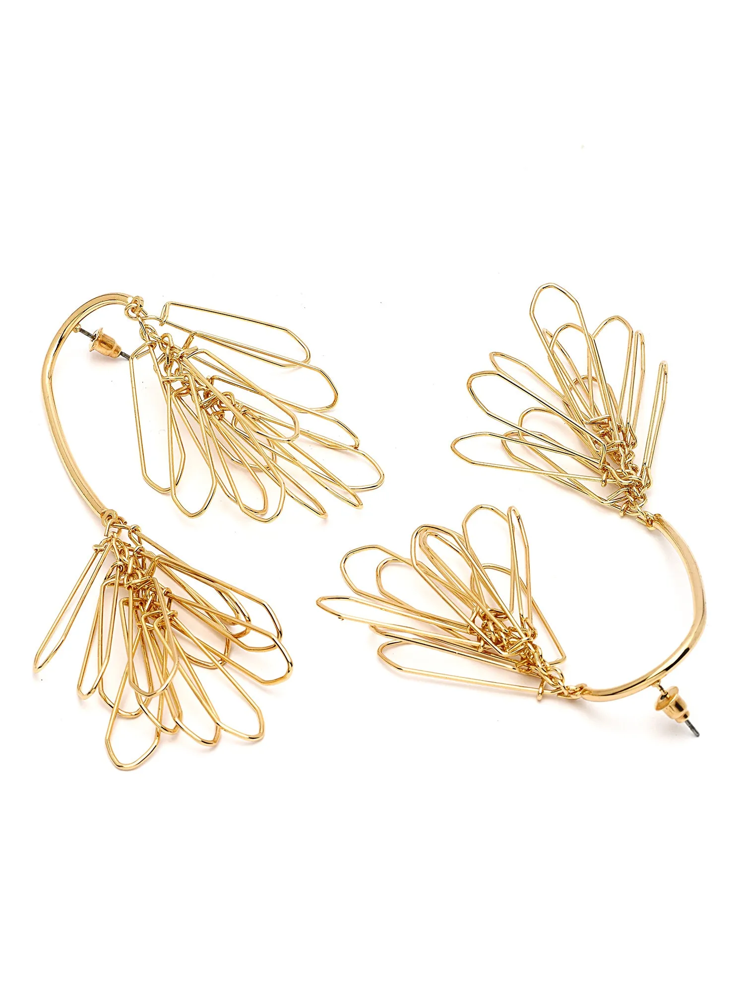 Bohey by KARATCART Gold Plated Floral Drop Earrings for Women
