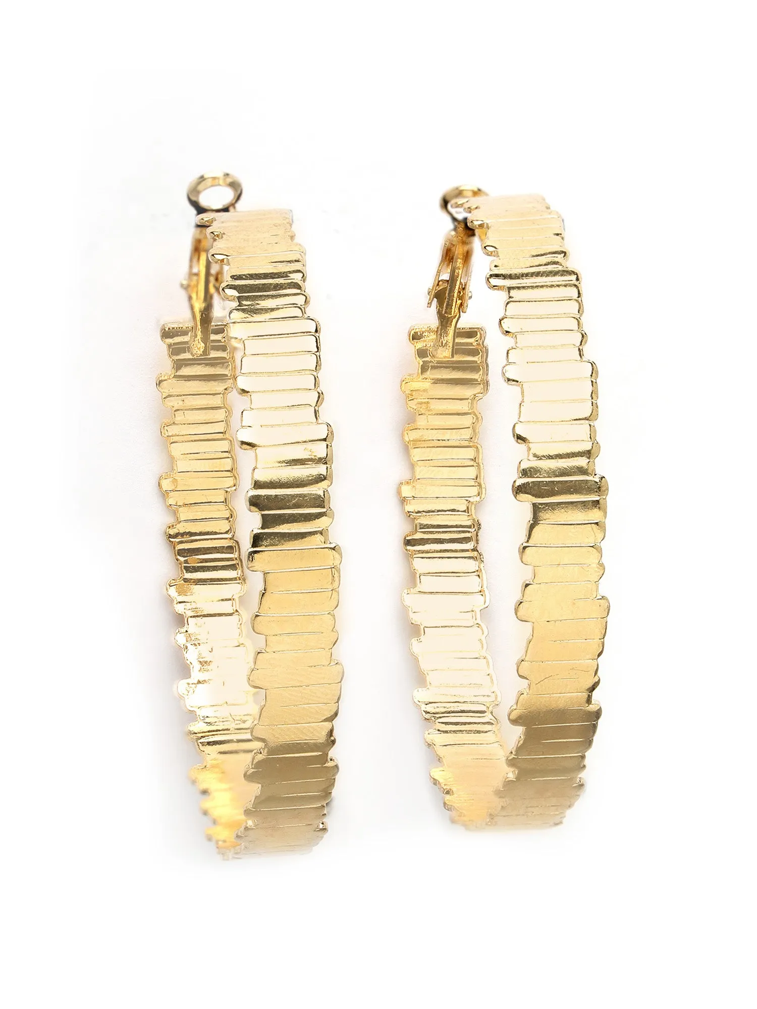 Bohey by KARATCART Gold Plated Organic Design Contemporary Stud Earrings