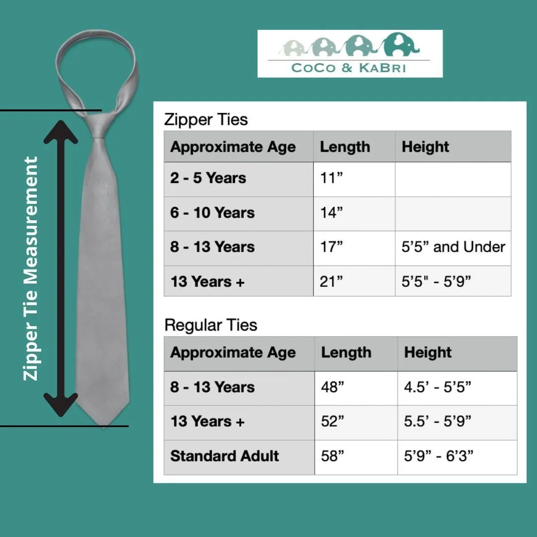 Boys Zipper Tie: Purple 14"