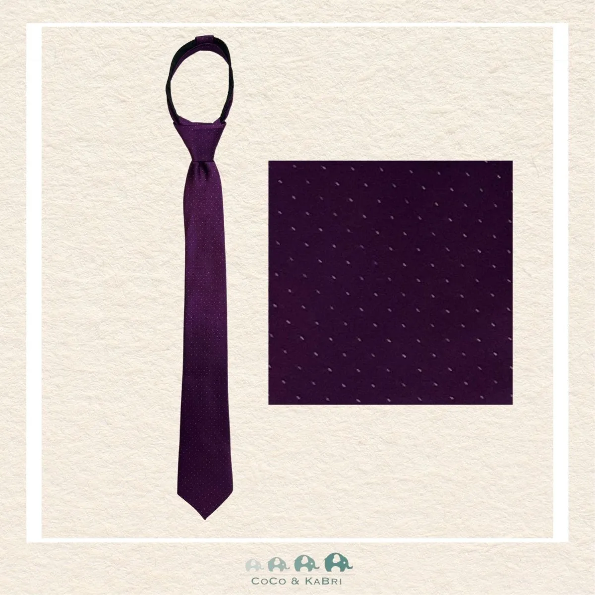 Boys Zipper Tie: Purple 14"