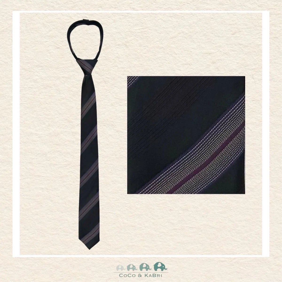 Boys Zipper Tie - Purple 21"