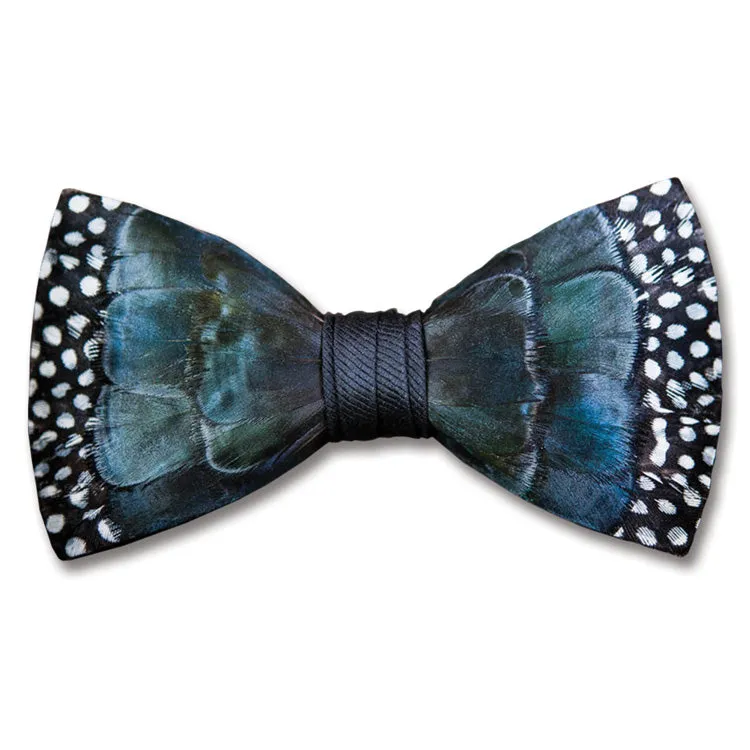 Brackish Green Pond Pheasant and Guinea Bow Tie