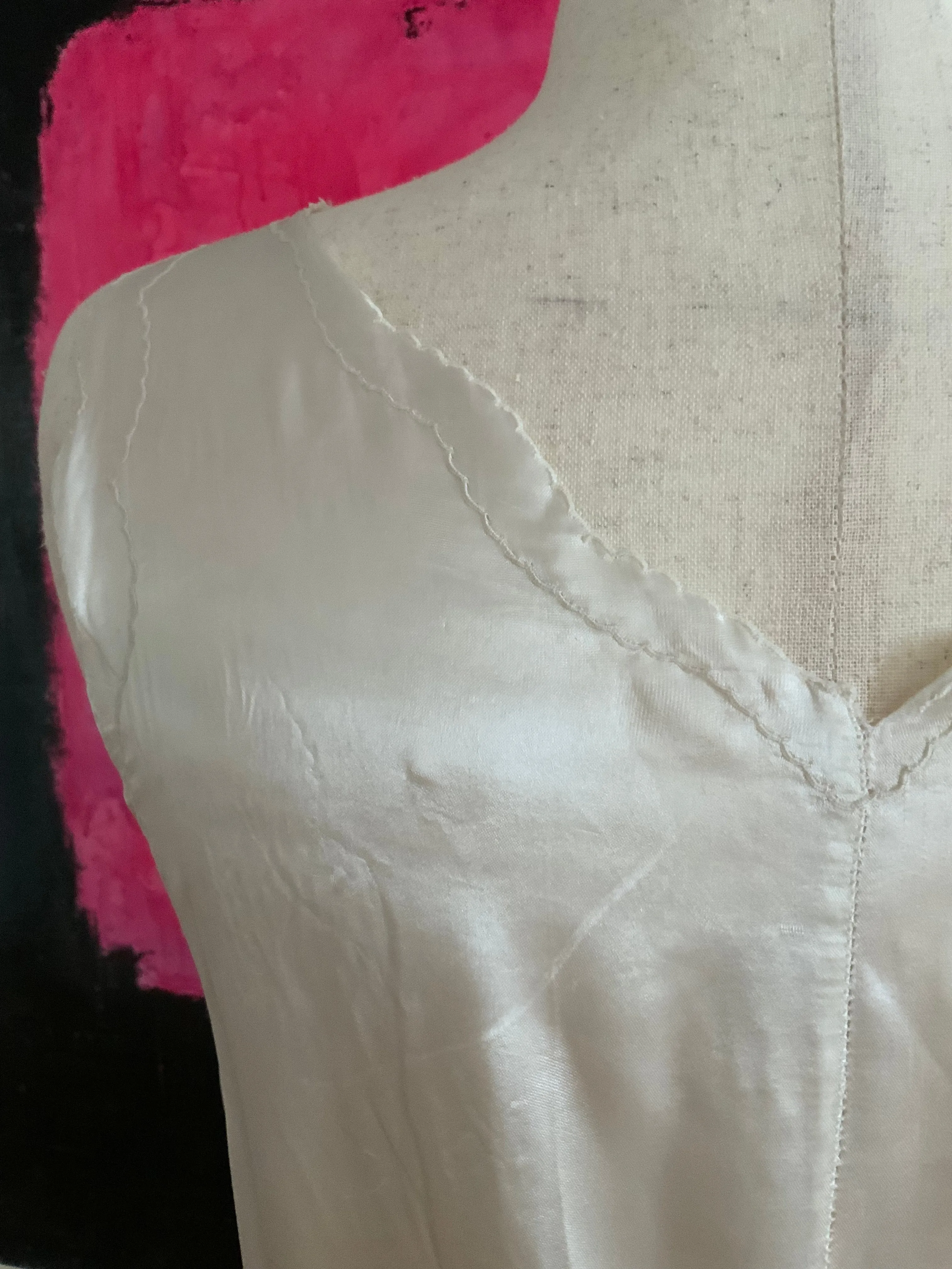 Bridal Nightgown White Satin - 40s - 40I