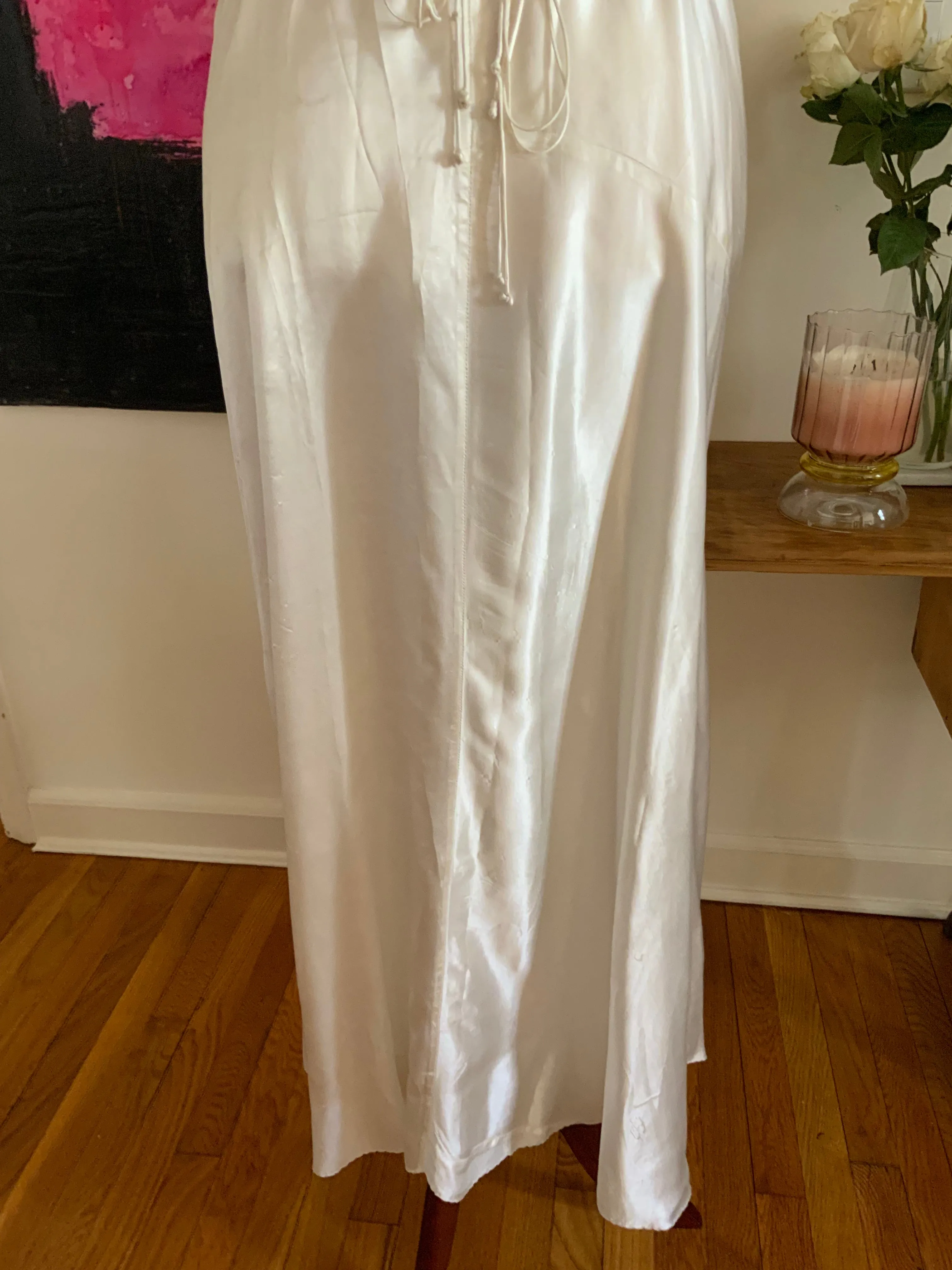 Bridal Nightgown White Satin - 40s - 40I