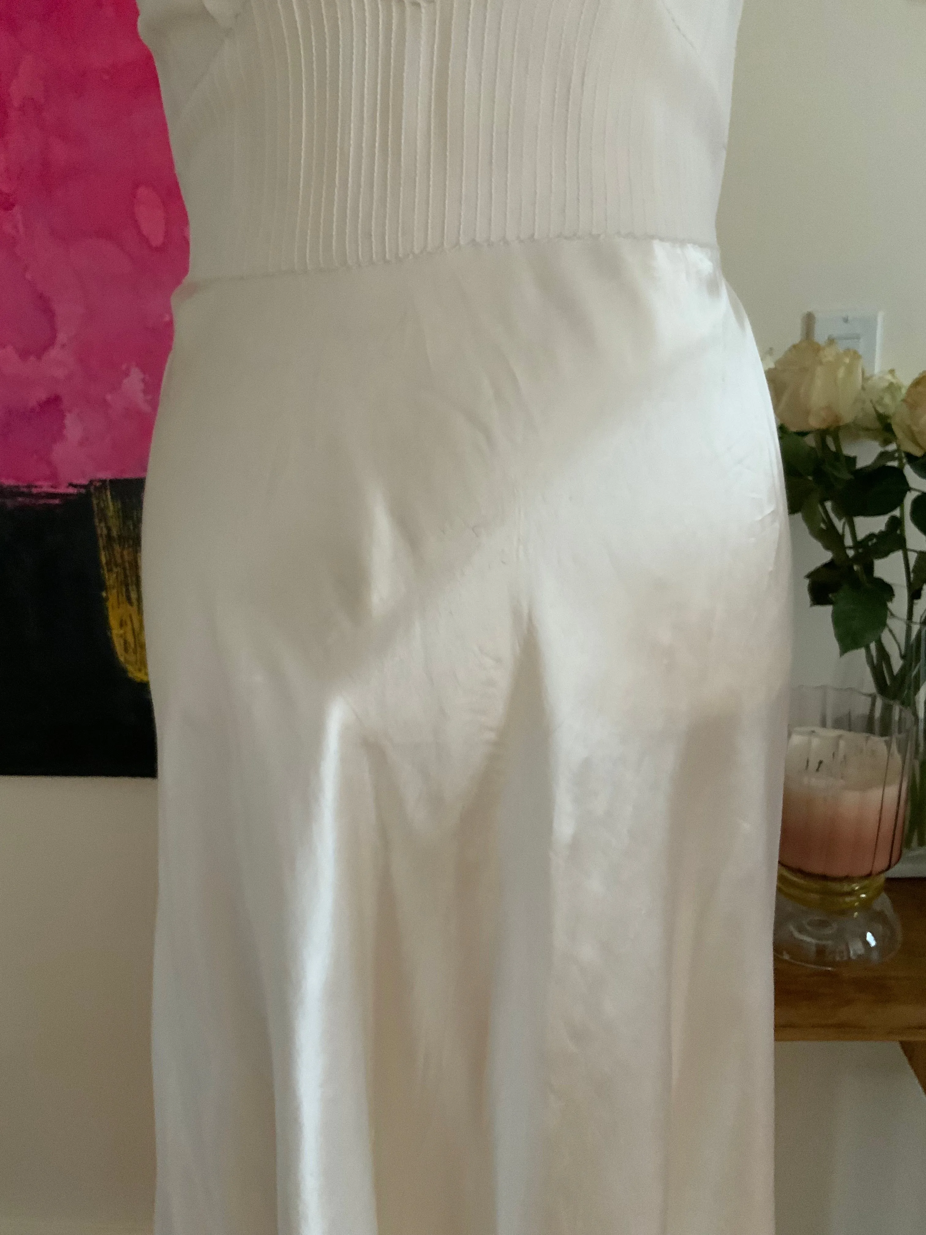 Bridal Nightgown White Satin - 40s - 40I