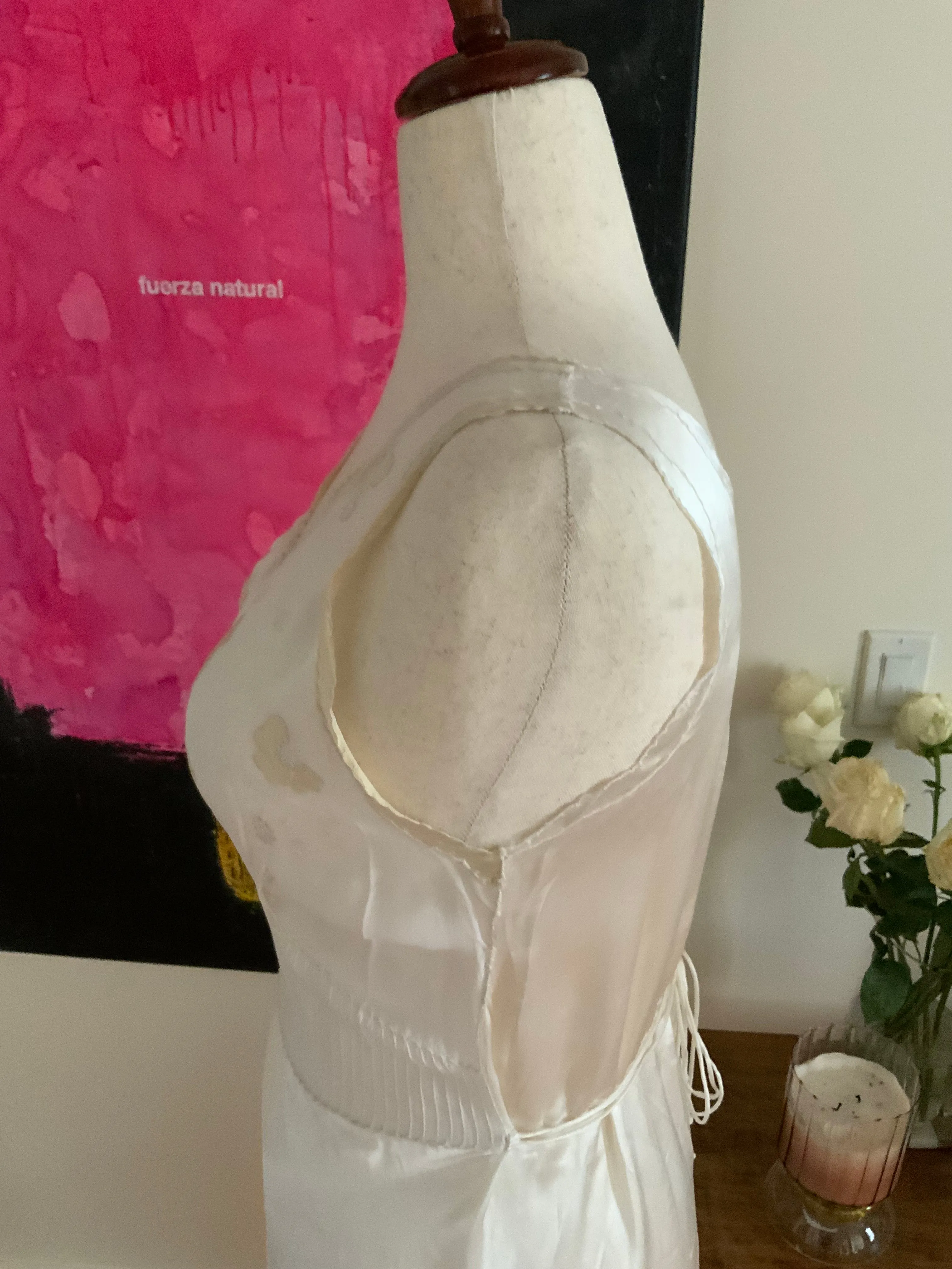 Bridal Nightgown White Satin - 40s - 40I
