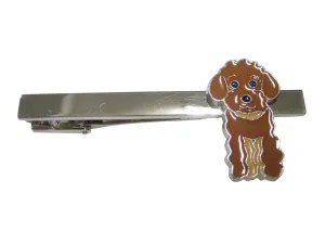 Brown Toned Poodle Dog Tie Clip
