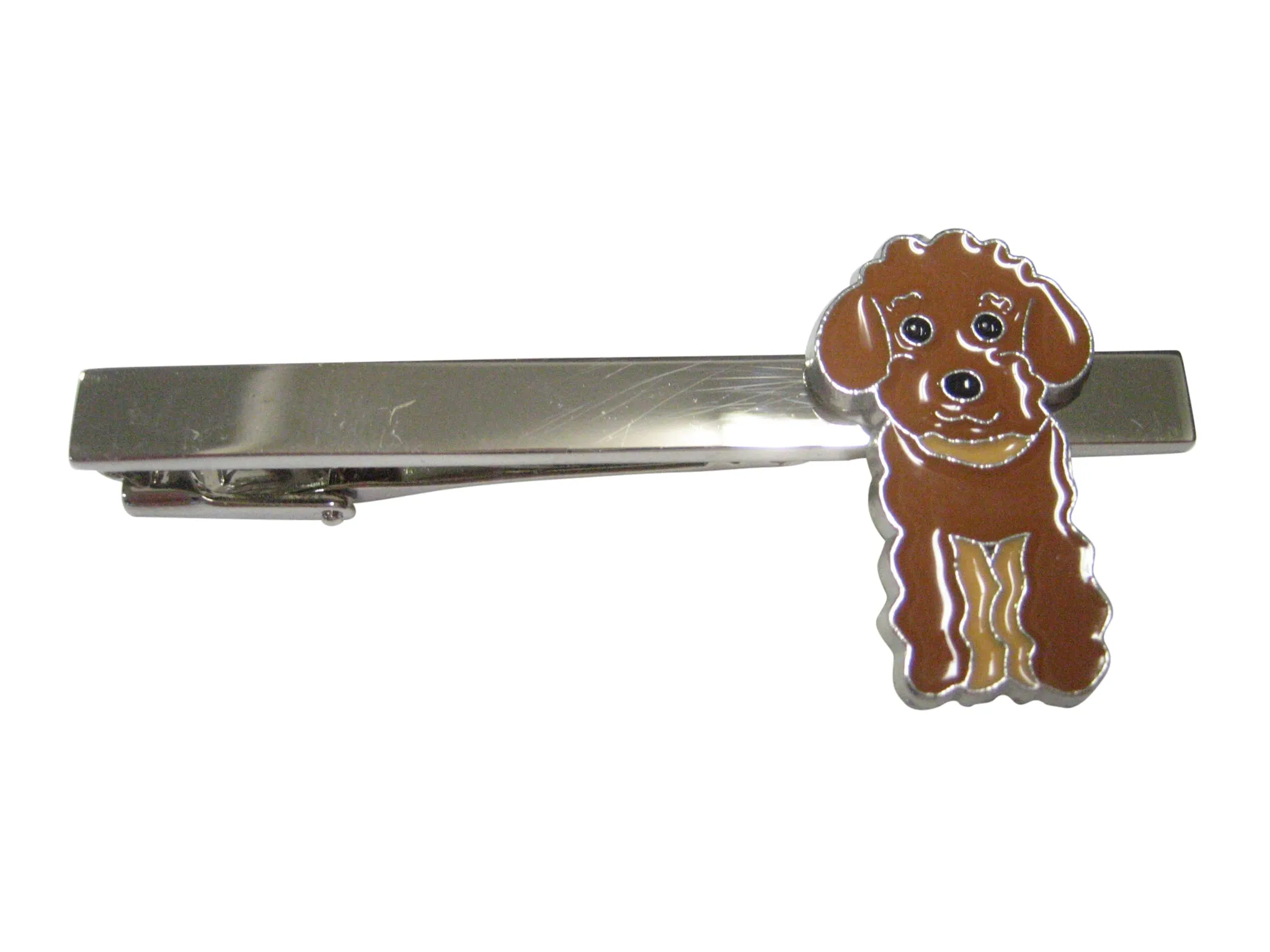 Brown Toned Poodle Dog Tie Clip