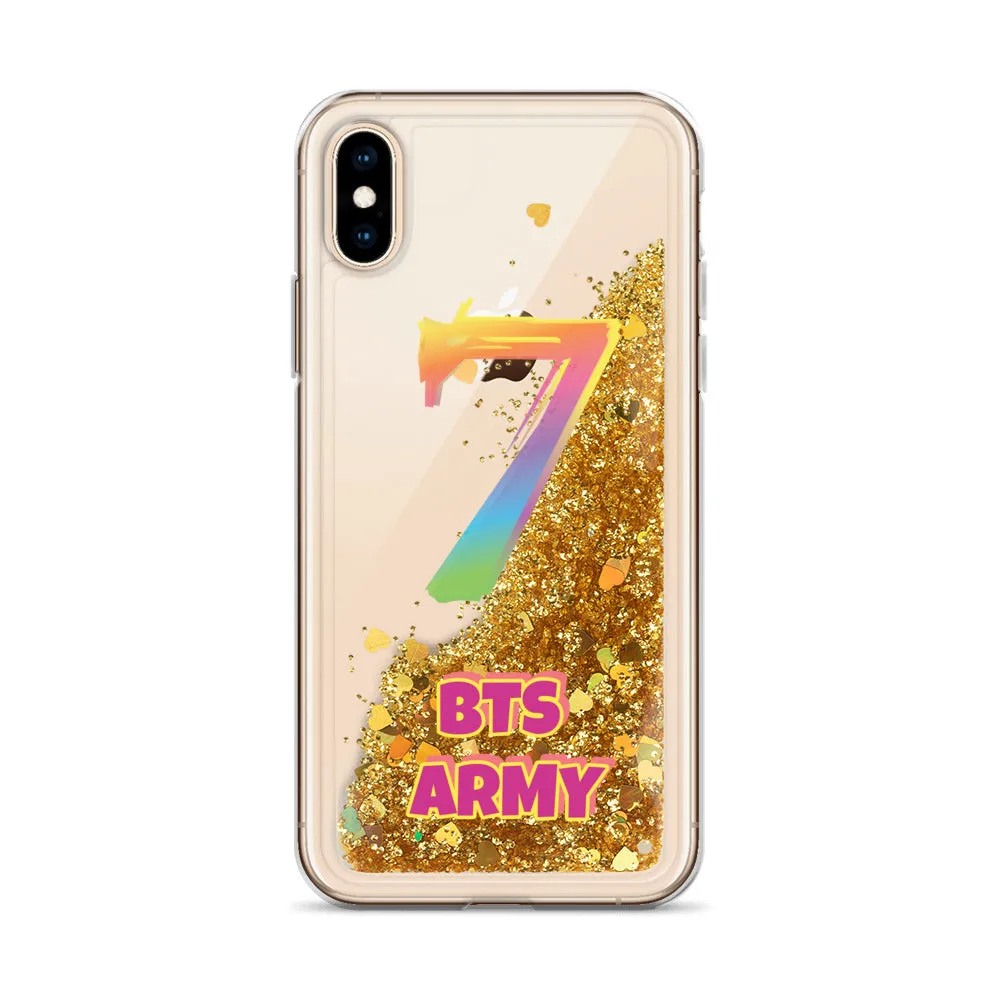 BTS Army "7" Liquid Glitter Phone Case for iPhone