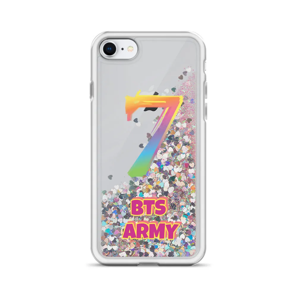 BTS Army "7" Liquid Glitter Phone Case for iPhone