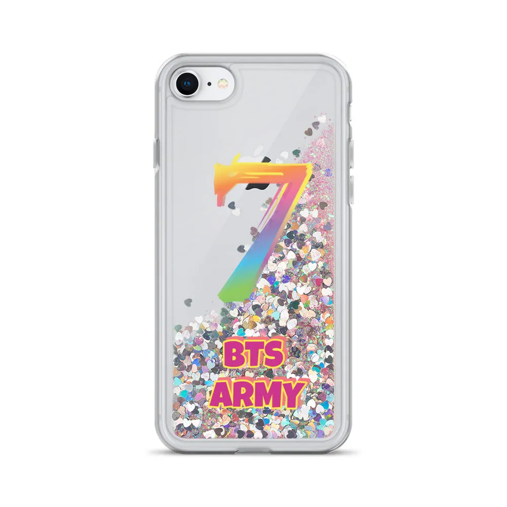 BTS Army "7" Liquid Glitter Phone Case for iPhone