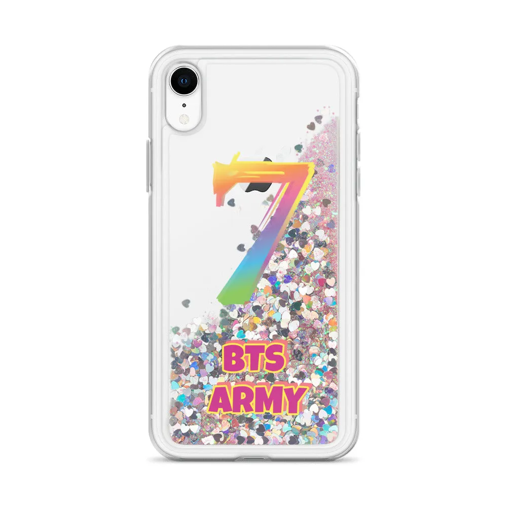 BTS Army "7" Liquid Glitter Phone Case for iPhone