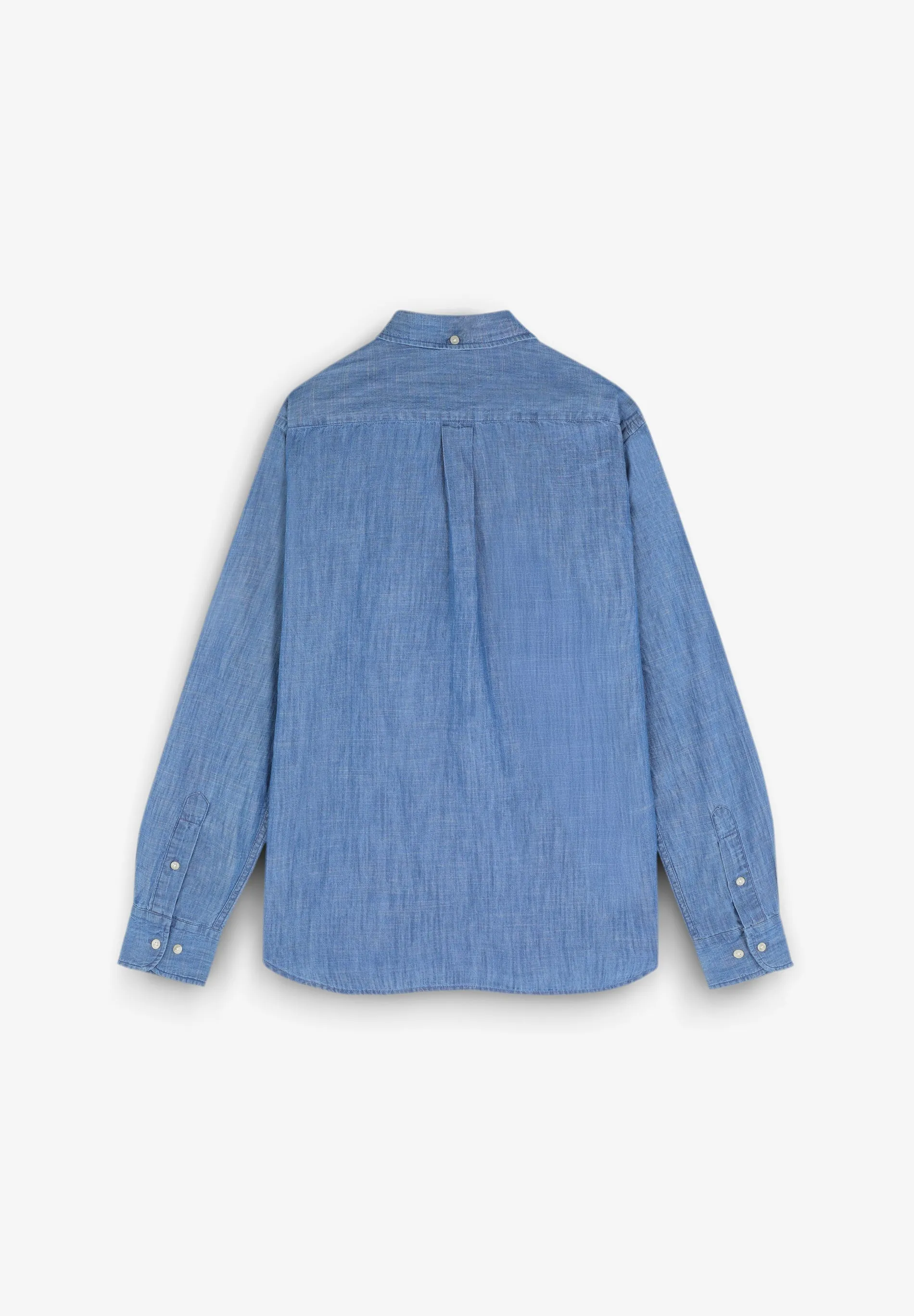 CAMISA DENIM COM SKULL E DECOTE DE BOTÕES