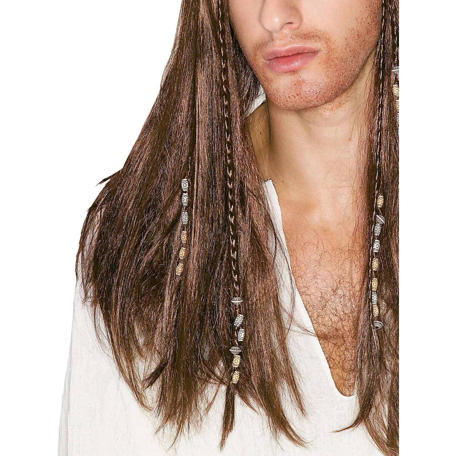 Caribbean Pirate Adult Wig Brown