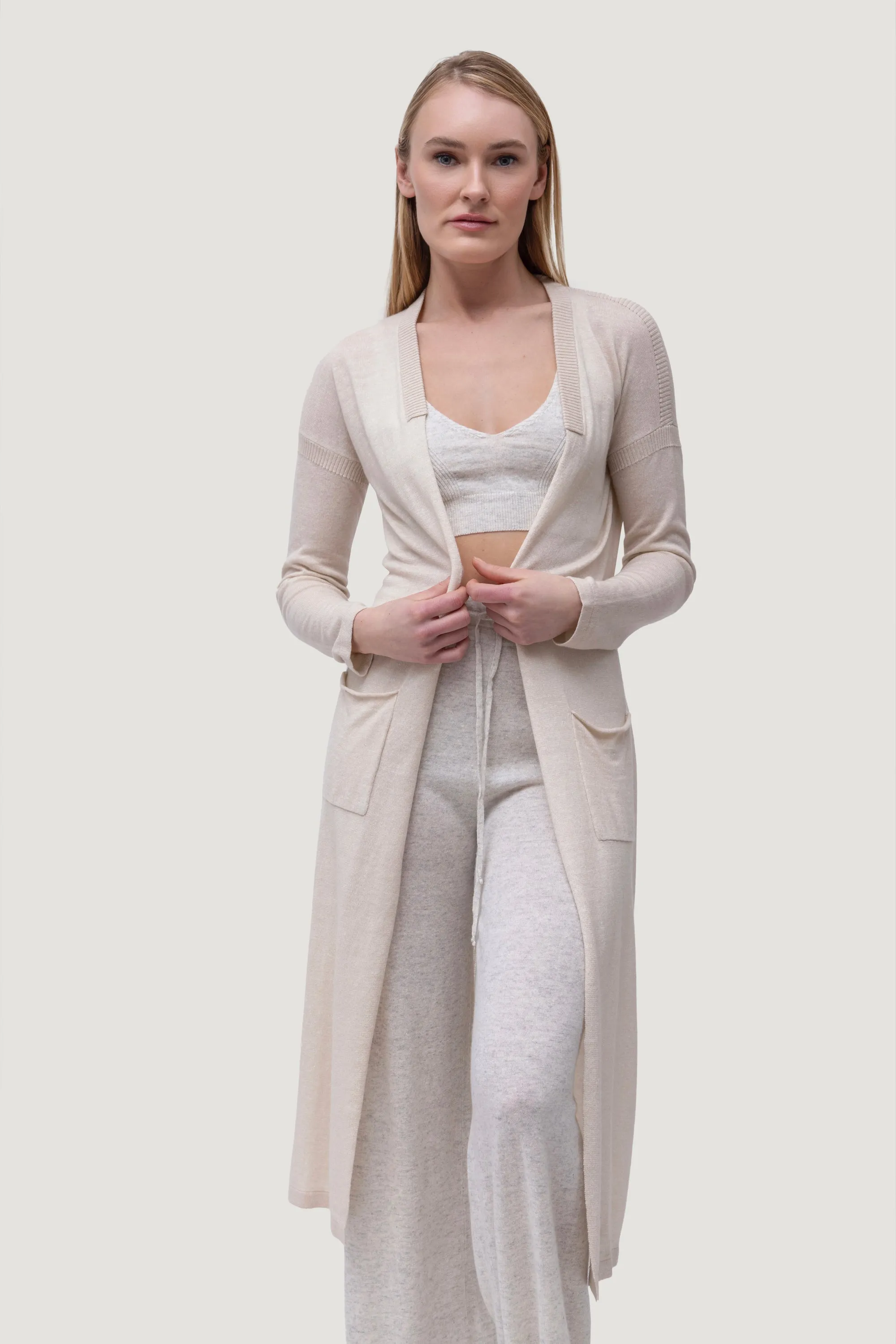 Cashmere & Linen Maxi Cardigan