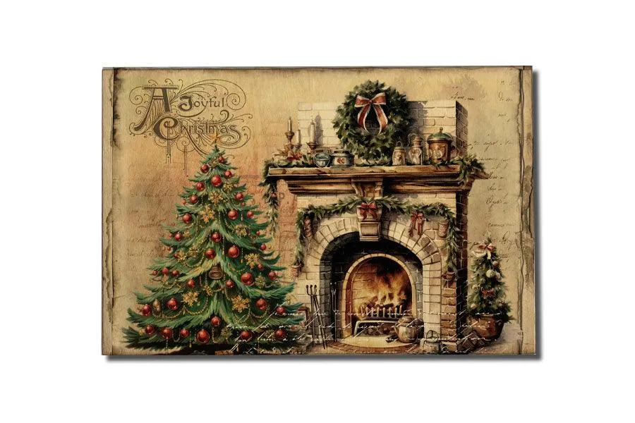 Christmas Wood Postcards - Vintage Santa Series