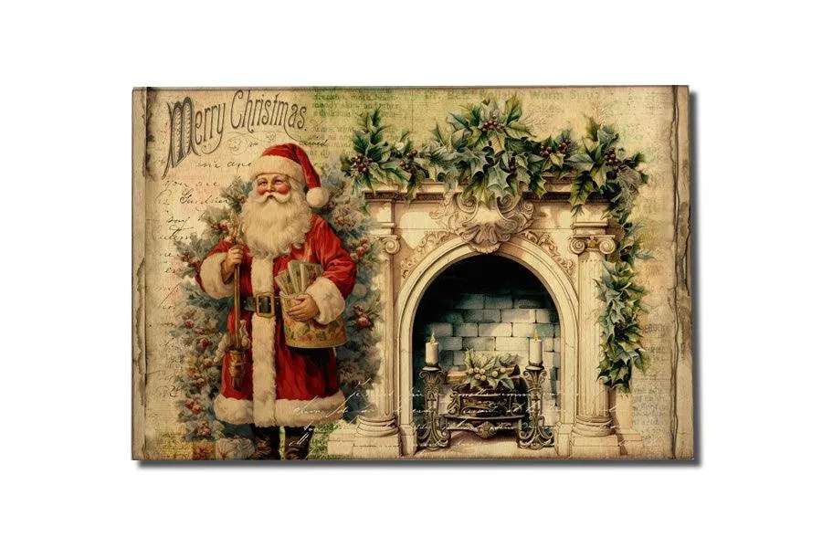Christmas Wood Postcards - Vintage Santa Series