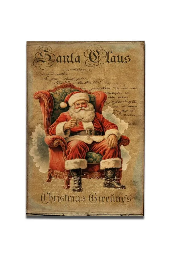 Christmas Wood Postcards - Vintage Santa Series
