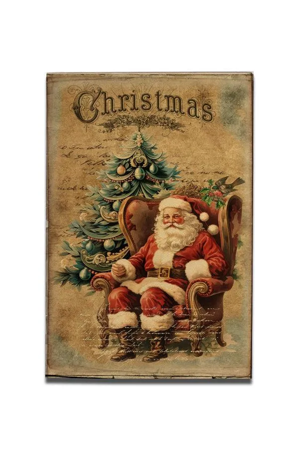 Christmas Wood Postcards - Vintage Santa Series