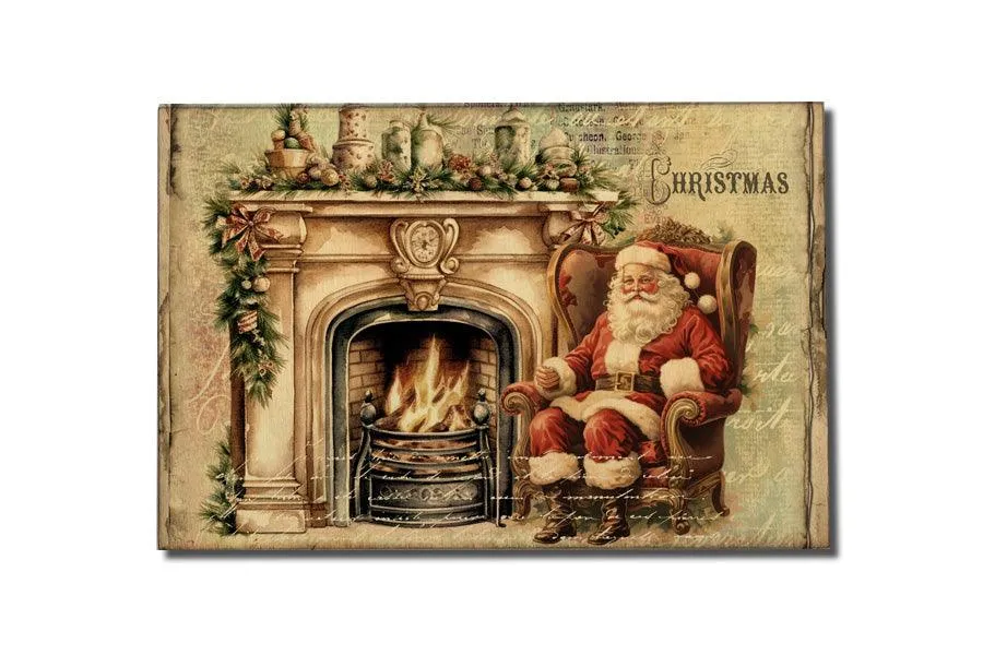 Christmas Wood Postcards - Vintage Santa Series