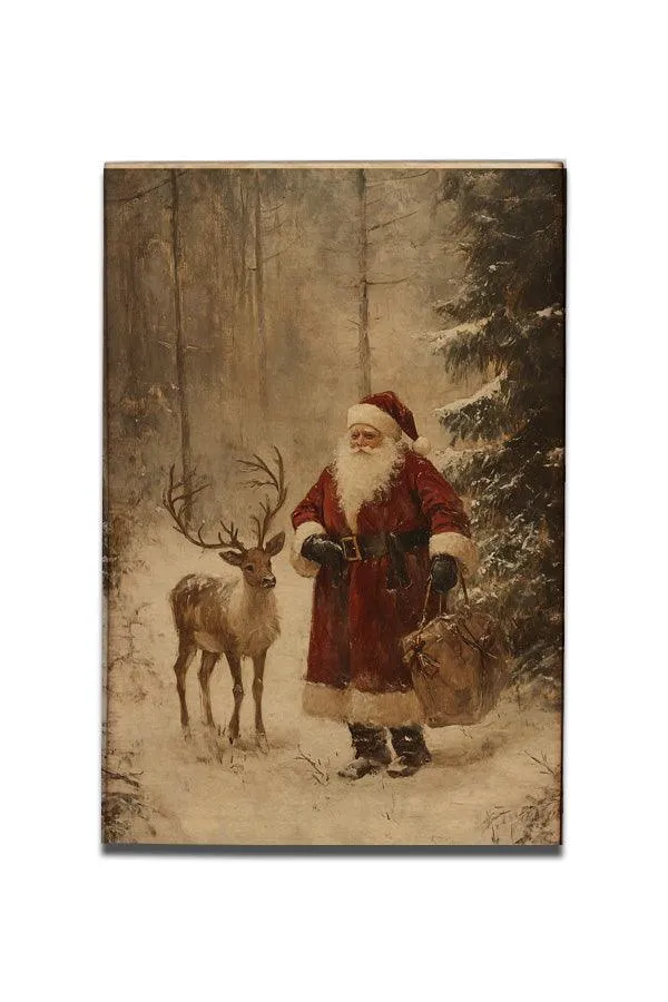 Christmas Wood Postcards - Vintage Santa Series
