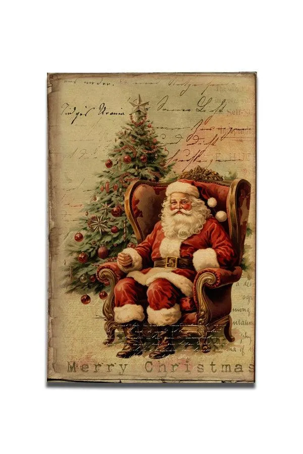 Christmas Wood Postcards - Vintage Santa Series