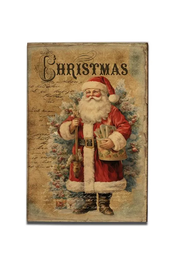 Christmas Wood Postcards - Vintage Santa Series