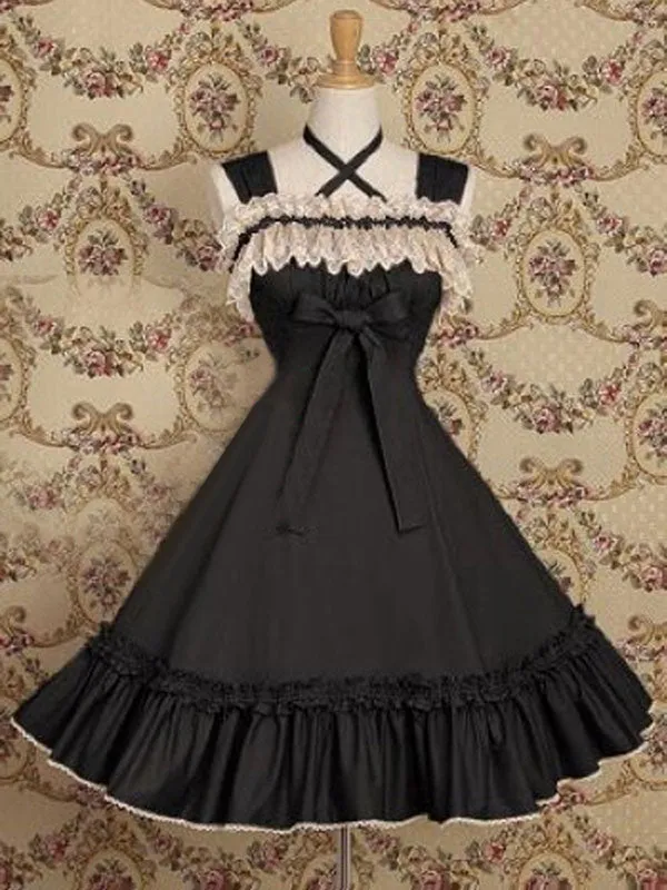 Classic Lolita JSK Dress Ruffles Soft Pink Lolita Jumper Skirts