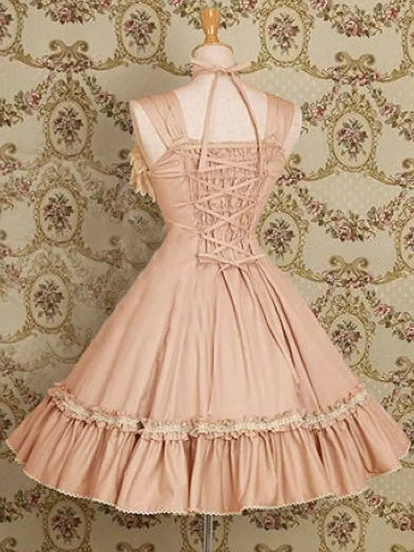 Classic Lolita JSK Dress Ruffles Soft Pink Lolita Jumper Skirts