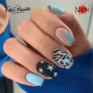 Coffin Geometric Leopard Stars Blue