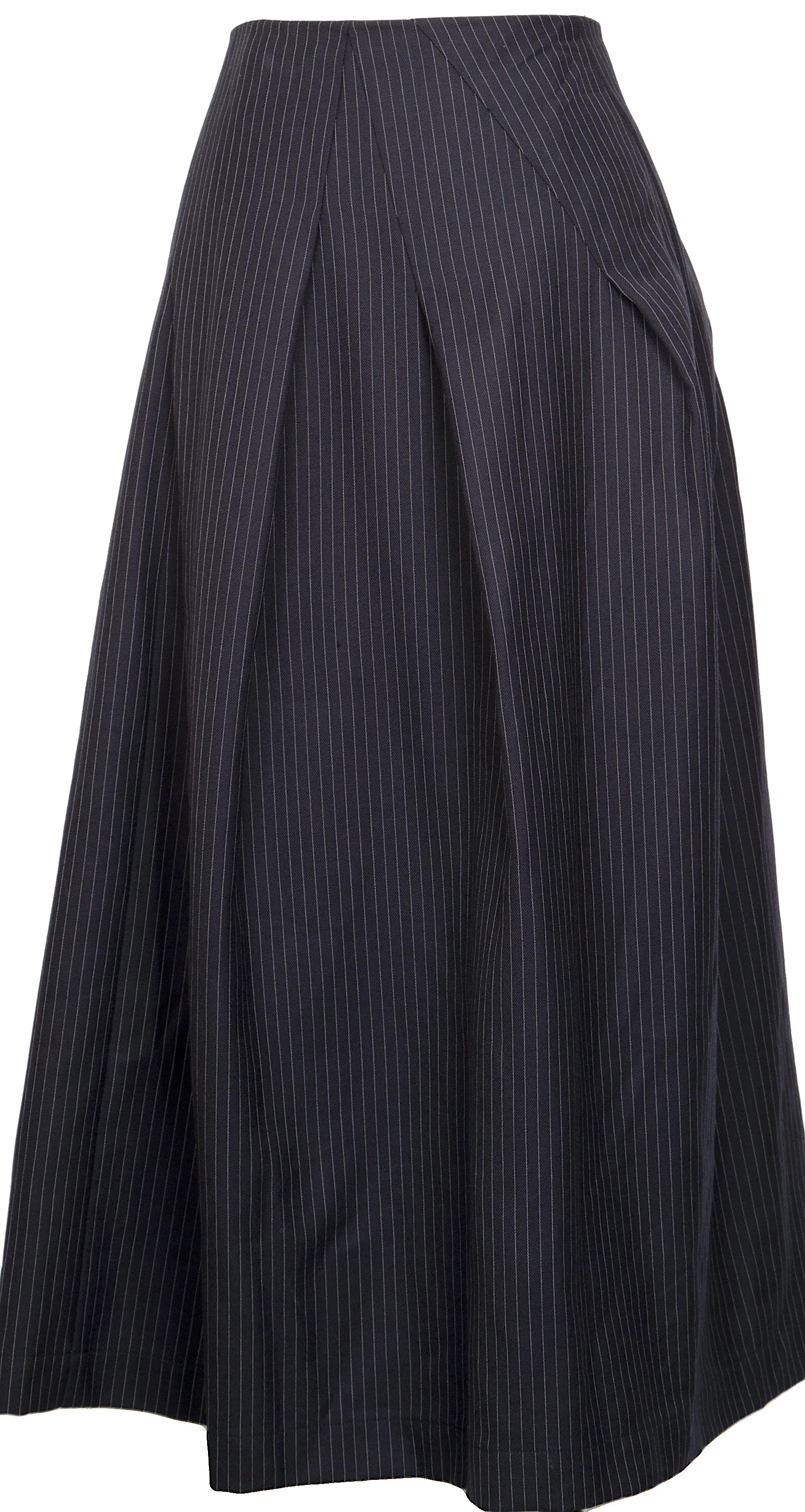 COMME des GARCONS JAPAN. TRICOT. Navy Wool Striped Skirt