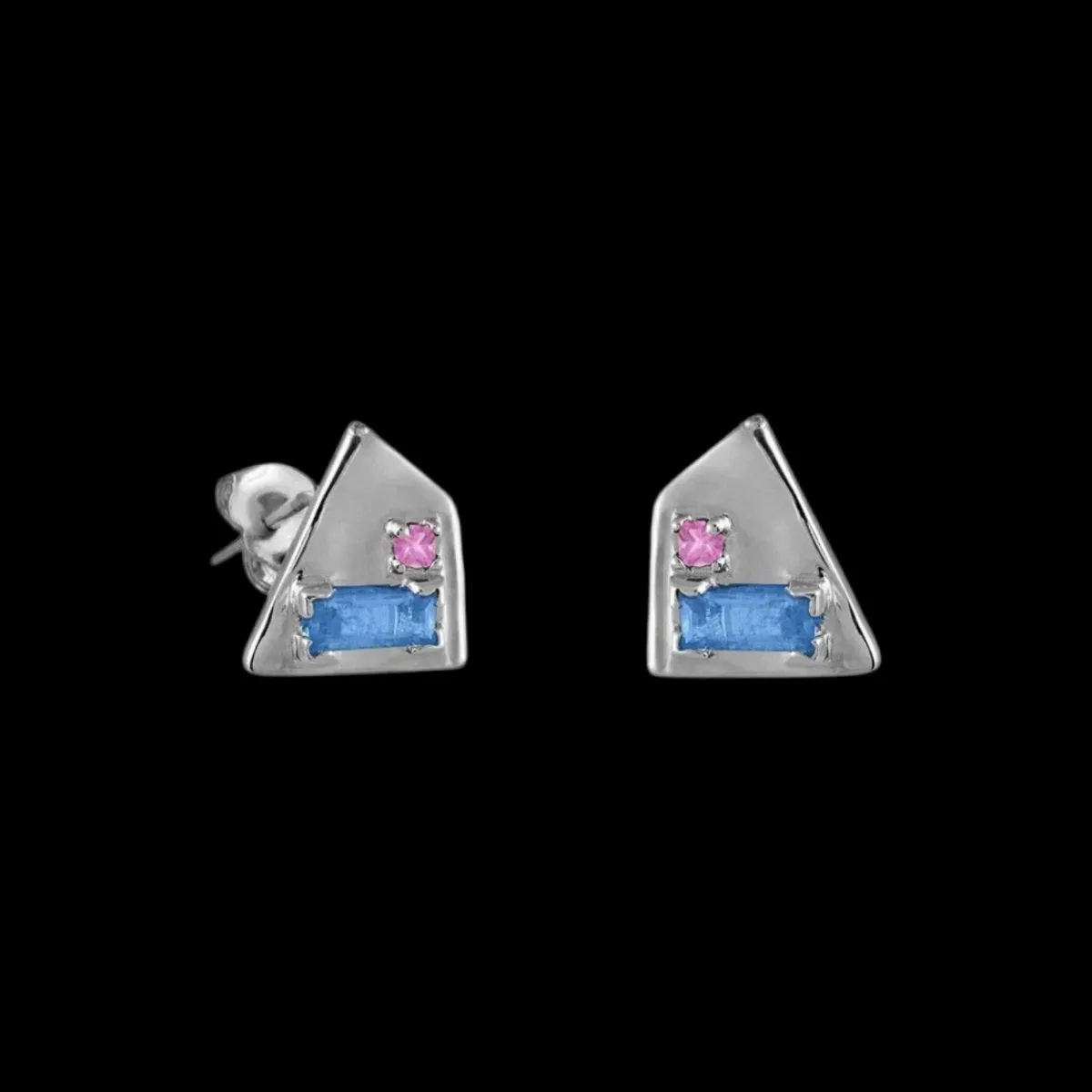 Corvus Aquamarine and Pink Sapphire Earrings