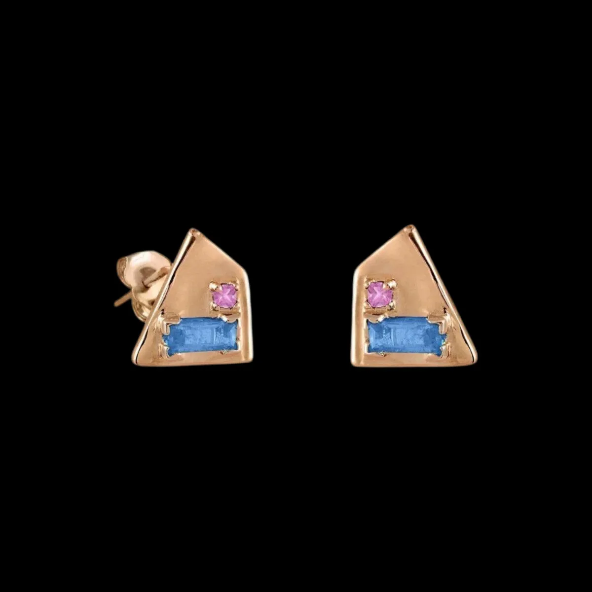 Corvus Aquamarine and Pink Sapphire Earrings