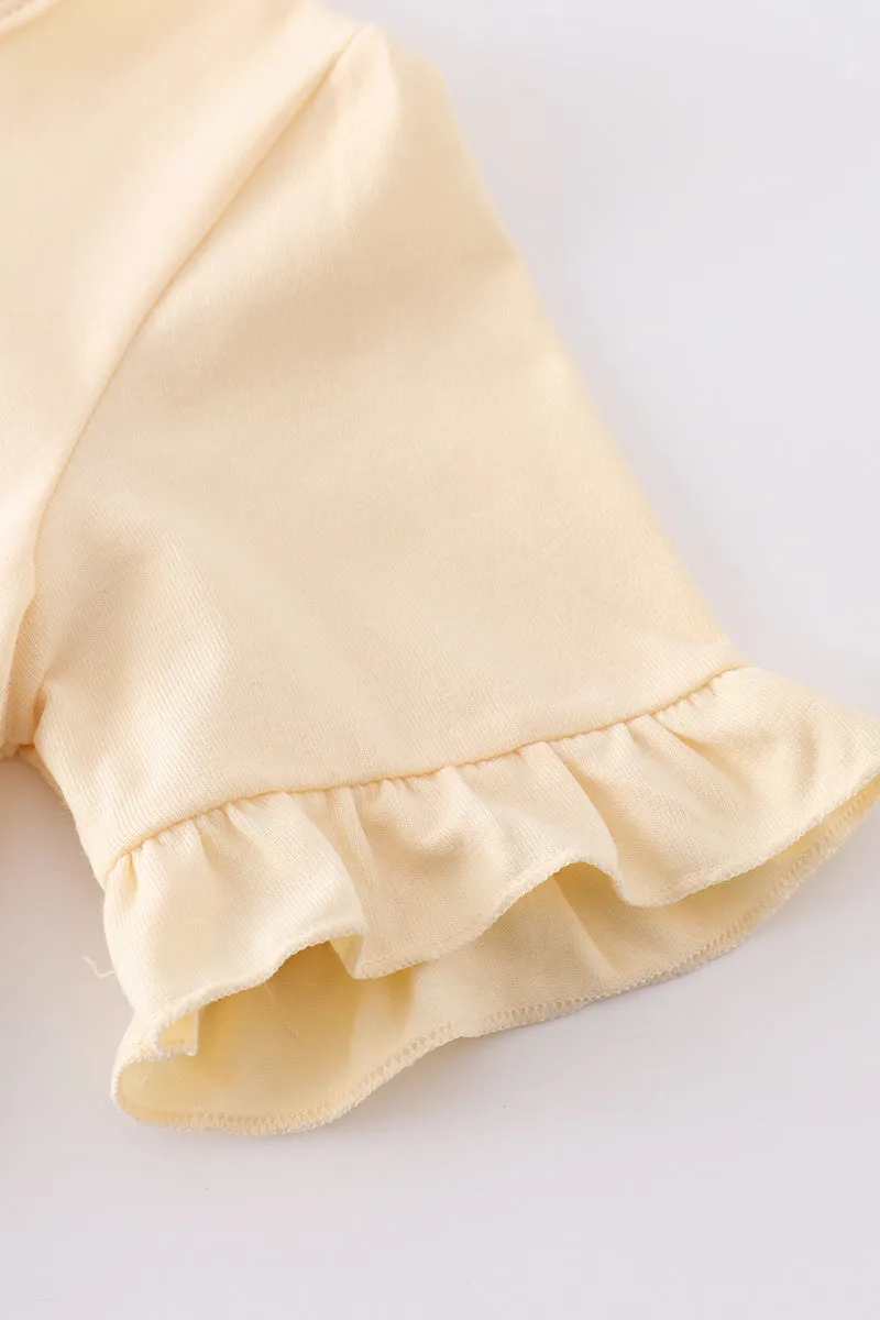 Cream Music Fan Print Girl Top
