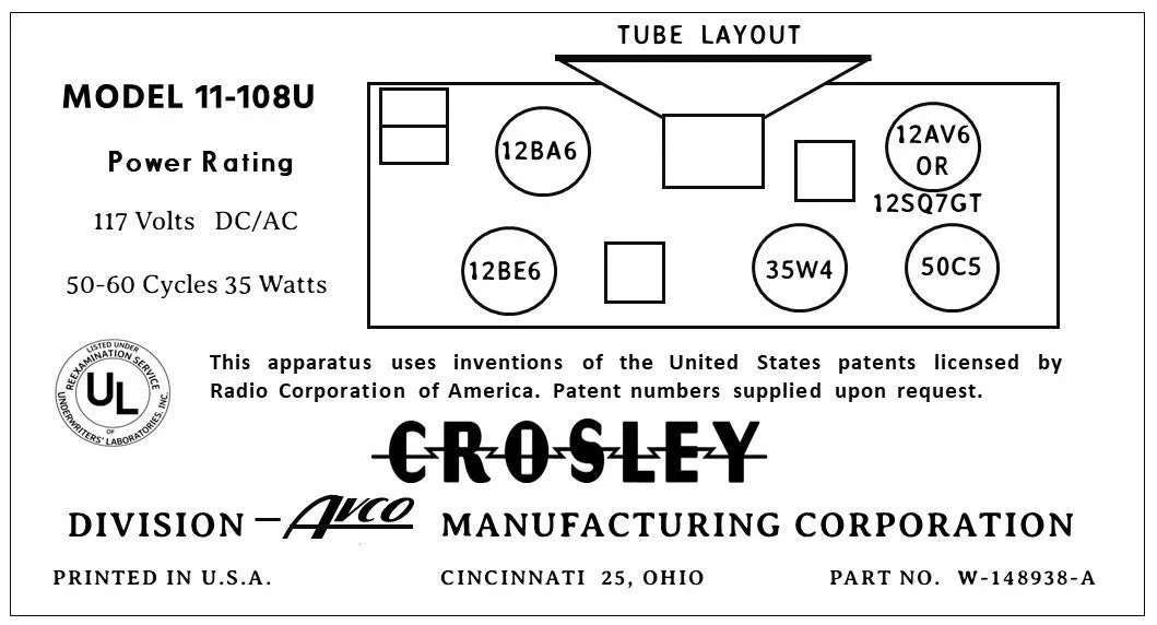 CROSLEY-11-108U